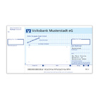 SEPA-Verrechnungsscheck mit Seitentalon links (Mengenabhängige Freigabe)