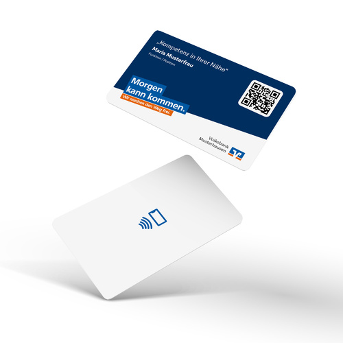 Digitale NFC-Visitenkarten | aus recyceltem PVC | Genobanken (inkl. digitalen vCard-Profil)
